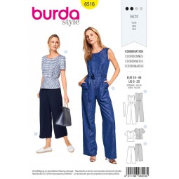 Patron Burda 6516 - Combinaison, haut, pantalon