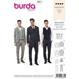 Patron Burda 6871 - Costume complet et gilet
