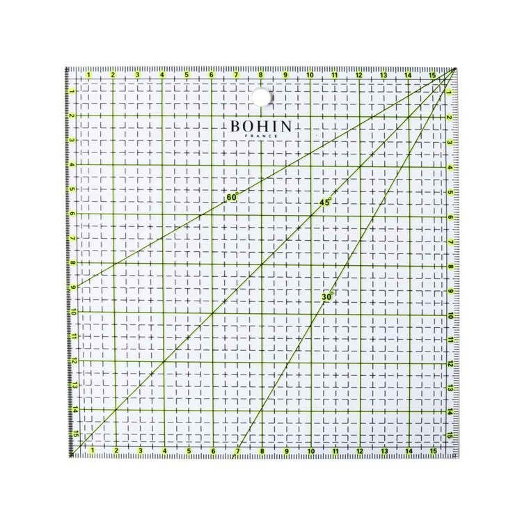 Règle de patchwork robuste 16 x 16 cm Bohin
