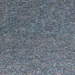 Tissu jersey sweat - bleu à paillettes multicolores