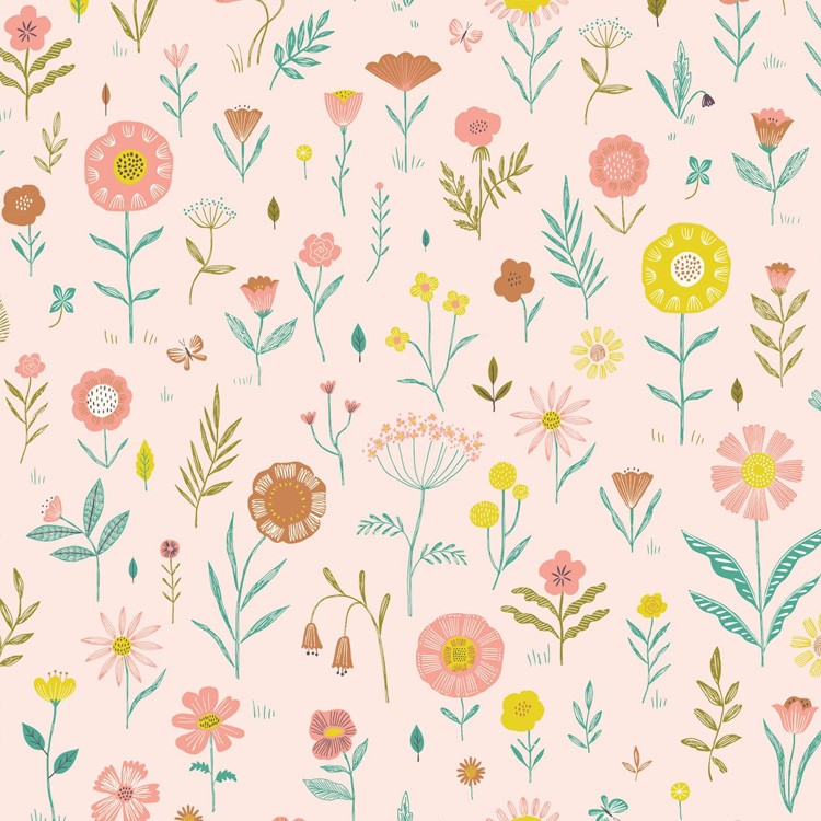 Tissu Katia fabrics - Popeline de coton - Botanist flowers