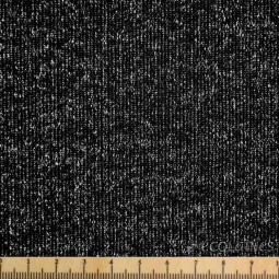 Tissu jersey sweat - Noir à paillettes argent