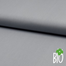 Tissu popeline de coton bio unie - Grey