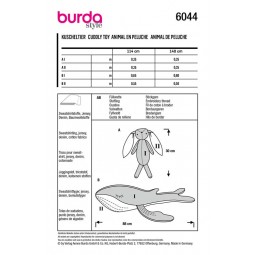 Patron Burda 6044 - Peluches lapin et baleine