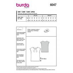 Patron Burda 6047 - T-shirt sans manches avec des plis à l'encolure