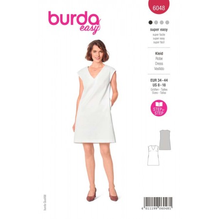 Patron Burda 6048 - Robe chasuble avec encolure en V