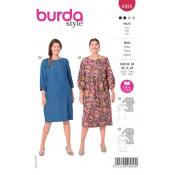 Patron Burda 6058 - Robe tombé fluide manches 3/4