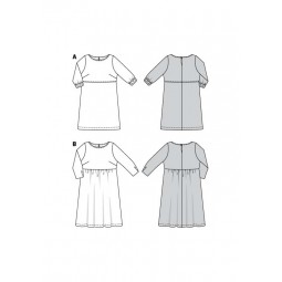 Patron Burda 6058 - Robe tombé fluide manches 3/4