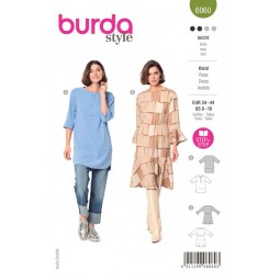 Patron Burda 6060 - Tunique avec parements / robe à volants