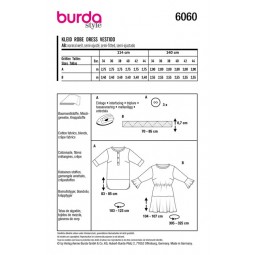 Patron Burda 6060 - Tunique avec parements / robe à volants