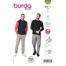Patron Burda 6064 - Sweat-shirt classique avec capuche ou bordure d'encolure