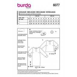 Patron Burda 6077 - Robe et blouse dans une coupe droite avec poignets