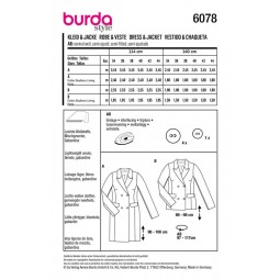 Patron Burda 6078 - Robe blazer et veste croisée avec revers