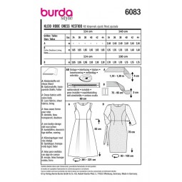 Patron Burda 6083 - Robe festive à jupe ample ou robe fourreau en dentelle