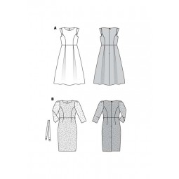 Patron Burda 6083 - Robe festive à jupe ample ou robe fourreau en dentelle