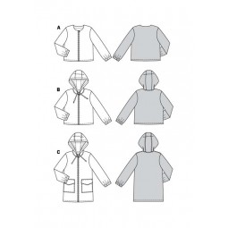 Patron Burda 6088 - Vestes, manteau sportifs avec fermeture à glissière