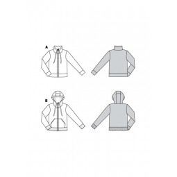 Patron Burda 6090 - Veste sweat-shirt avec fermeture à glissière
