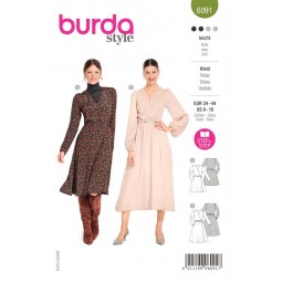 Patron Burda 6091 - Robe portefeuille avec coulisse élastiquée