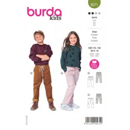 Patron Burda 9271 - Pantalon à coulisse élastiquée et poches plaquées