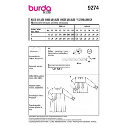 Patron Burda 9274 - Robe, blouse avec empiècement, tombé souple