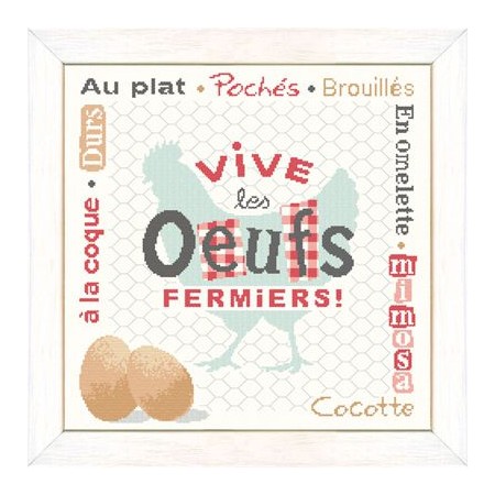 Fiche de broderie Lilipoints : Vive les œufs