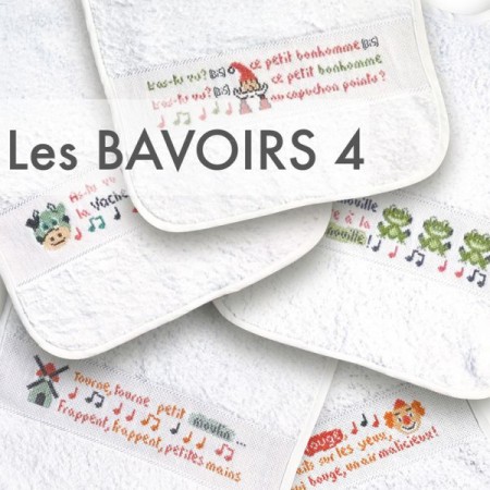 Fiche de broderie Lilipoints : point de croix sur bavoirs