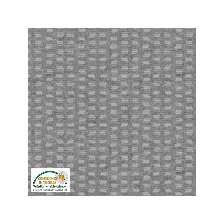 Tissu faux uni basically - Rayures Gris moyen