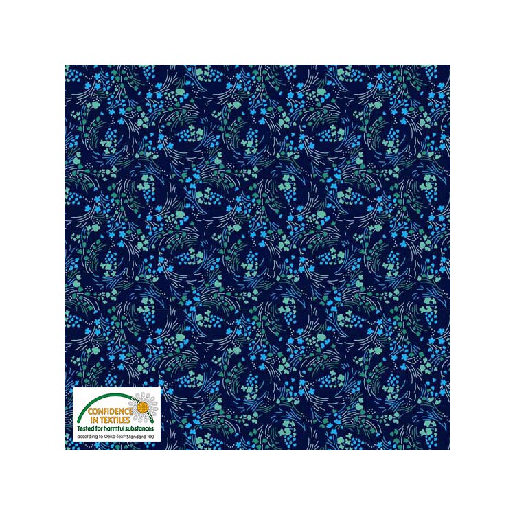 Tissu faux uni - Filippa's Line - Epis d'étoile bleu
