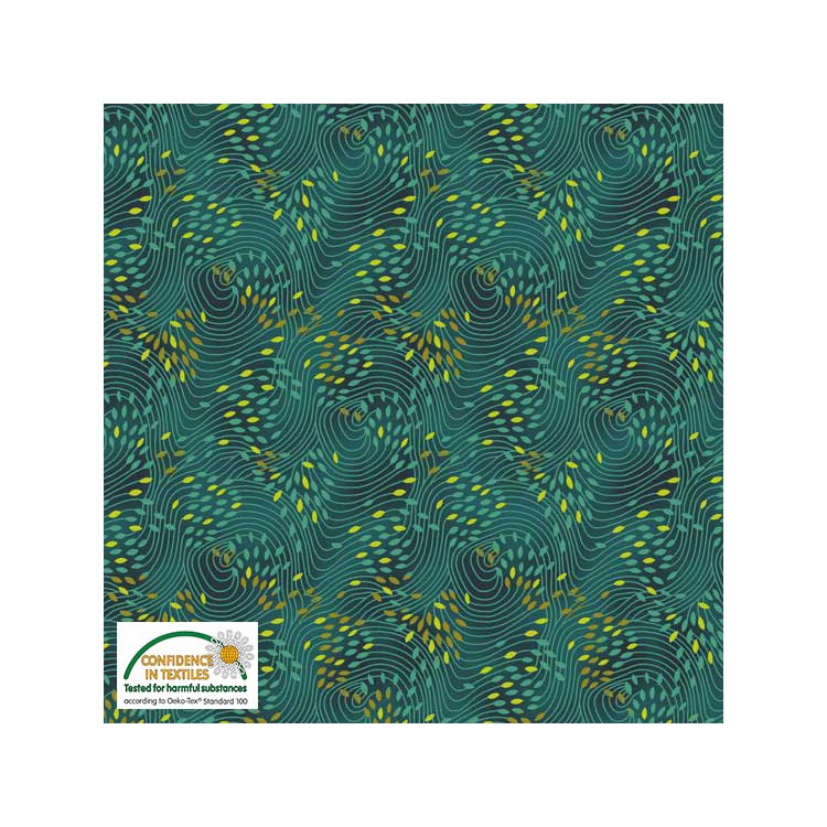 Tissu faux uni - Filippa's Line - cyclone bleu canard