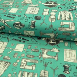 Tissu fantaisie - Tailleur 4 celadon
