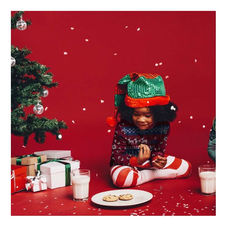 Panneau sweat de Noël - Rouge