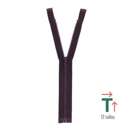 Fermeture à glissière injectée séparable n°5 - Aubergine Fermeture à glissière injectée séparable n°5 - Aubergine