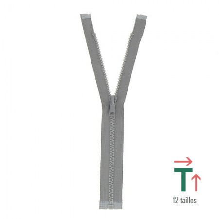 Fermeture à glissière injectée séparable n°5 - Gris moyen Fermeture à glissière injectée séparable n°5 - Gris moyen