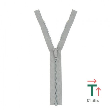Fermeture à glissière injectée séparable n°5 - Gris clair Fermeture à glissière injectée séparable n°5 - Gris clair