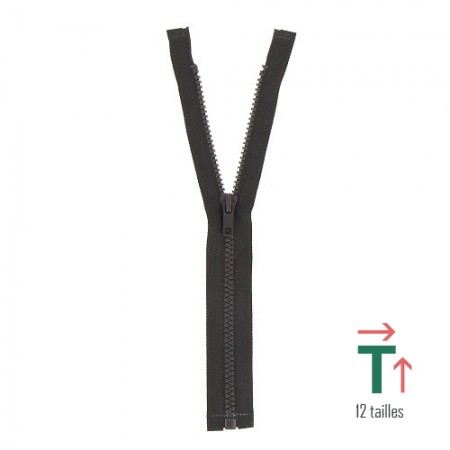 Fermeture à glissière injectée séparable n°5 - Marron foncé Fermeture à glissière injectée séparable n°5 - Marron foncé