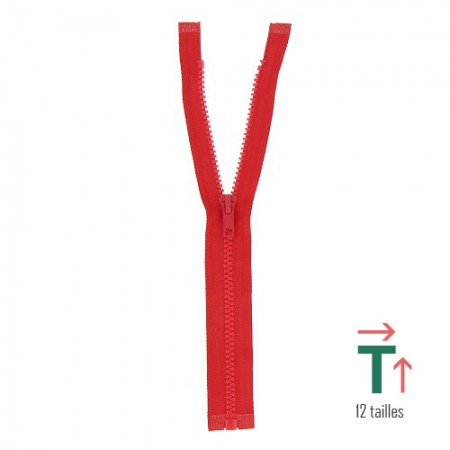 Fermeture à glissière injectée séparable n°5 - Rouge Fermeture à glissière injectée séparable n°5 - Rouge