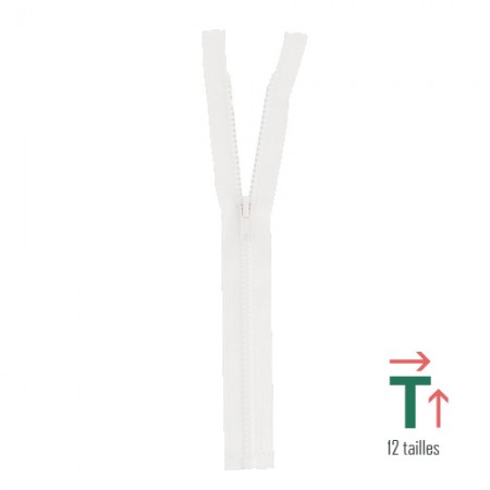 Fermeture à glissière injectée séparable n°5 - Blanc Fermeture à glissière injectée séparable n°5 - Blanc
