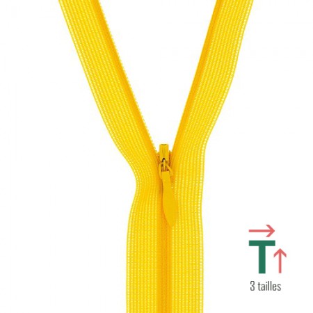 Fermeture à glissière invisible - Jaune vif Fermeture à glissière invisible - Jaune vif