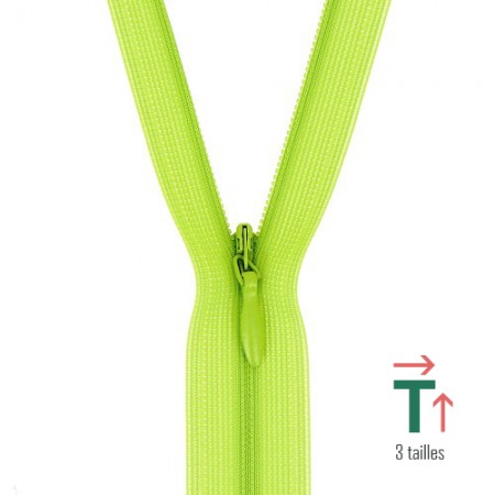 Fermeture à glissière invisible - Vert anis Fermeture à glissière invisible - Vert anis