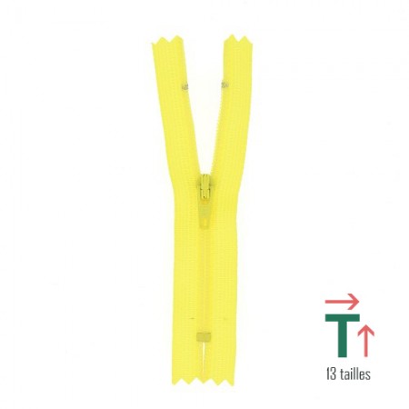 Fermeture à glissière non séparable polyester n°2 - Jaune tendre