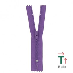 Fermeture à glissière non séparable polyester n°2 - Violet