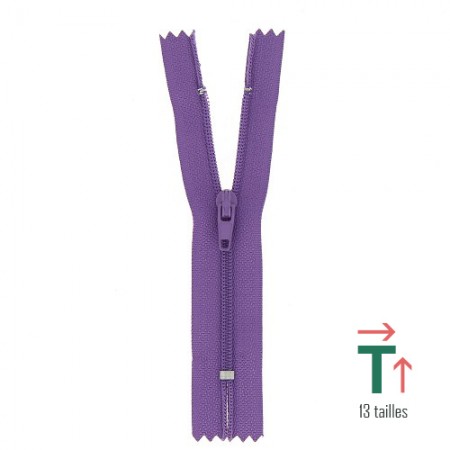 Fermeture à glissière non séparable polyester n°2 - Violet Fermeture à glissière non séparable polyester n°2 - Violet
