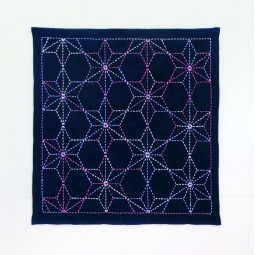 Kit de broderie - Coussin sashiko Tobi Asanoha