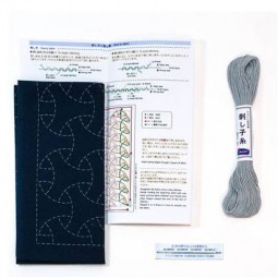 Kit de broderie - Coussin sashiko Maru Bishamon