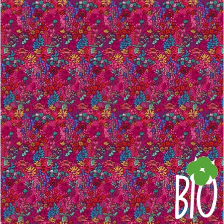 Tissu Odile Bailloeul - Mini botanique Rose