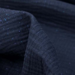 Tissu double gaze - Glitter marine