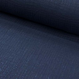 Tissu double gaze - Glitter marine