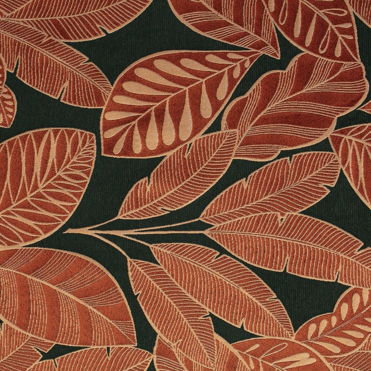 Tissu d'ameublement - Yucatan terracotta fond vert