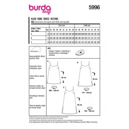 Patron Burda 5996 - Robe à bretelles fines