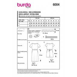 Patron Burda 6004 - Robe coupe droite ou combi-short